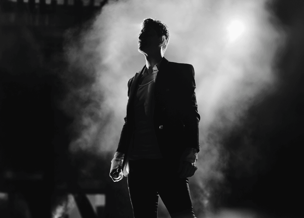 sakis rouvas greek singer black and white photo